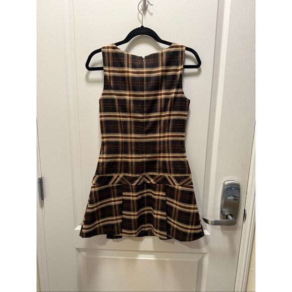 MOON RIVER Sleevless Drop Plaid Mini Dress Brunch Vacation Dress Size S NWT - Picture 4 of 5